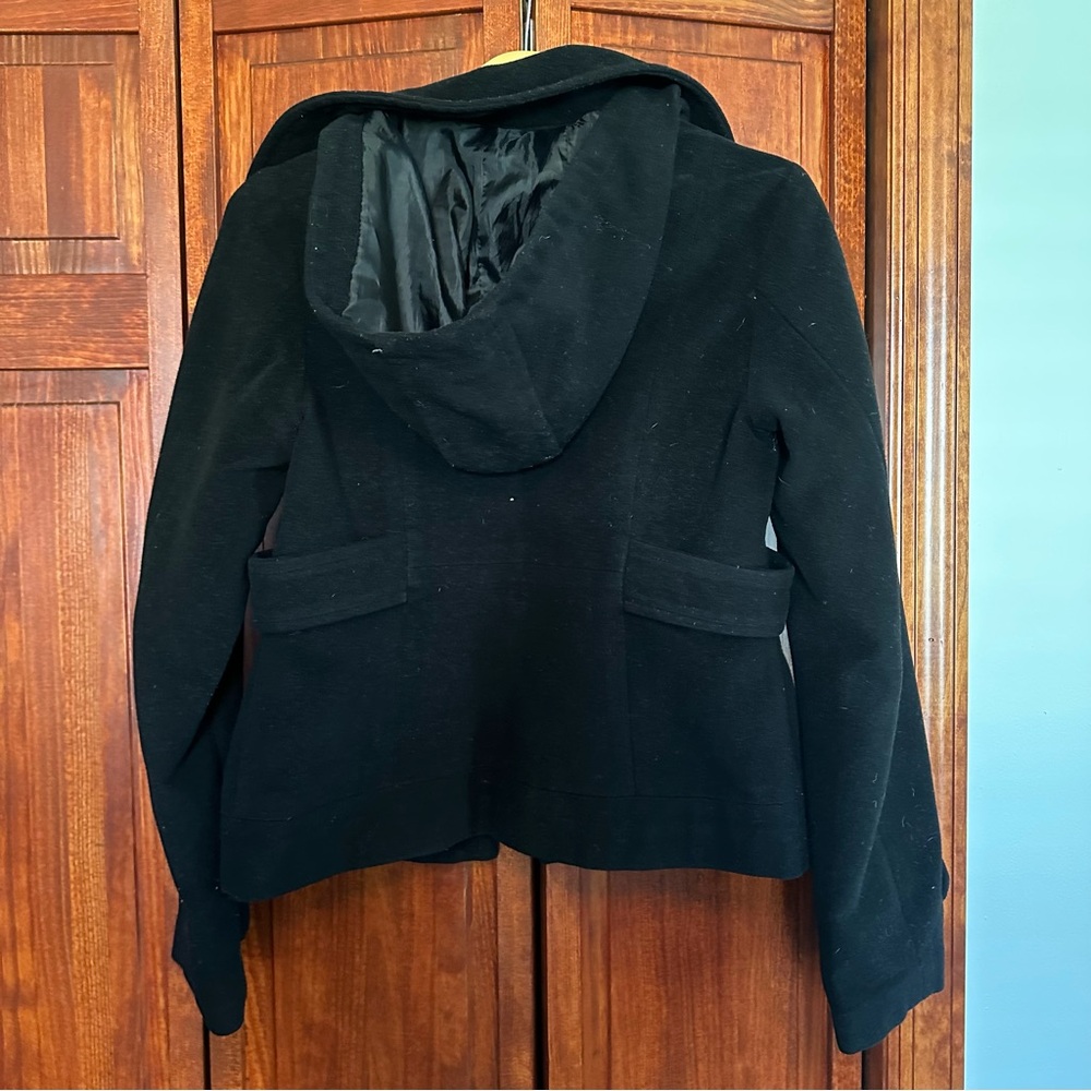 Tulle Black Pea Coat - Picture 5 of 8